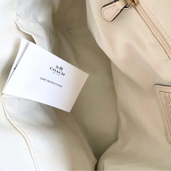 Coach Crossgrain Zip Tote — F36875, Chalk — Clean Interior - Picture 11 of 15